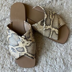Everlane The Day Crossover Sandal | Snake Print | 6.5